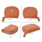 Set of 2 - 100% Genuine Leather Crossbody Bag & Card Wallet with RFID Protection - Orange