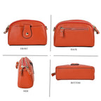 Set of 2 - 100% Genuine Leather Crossbody Bag & Card Wallet with RFID Protection - Orange