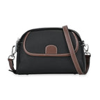 Genuine Leather Sling Crossbody Bag With Adjustable Shoulder Strap - Black