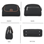 Genuine Leather Sling Crossbody Bag With Adjustable Shoulder Strap - Black