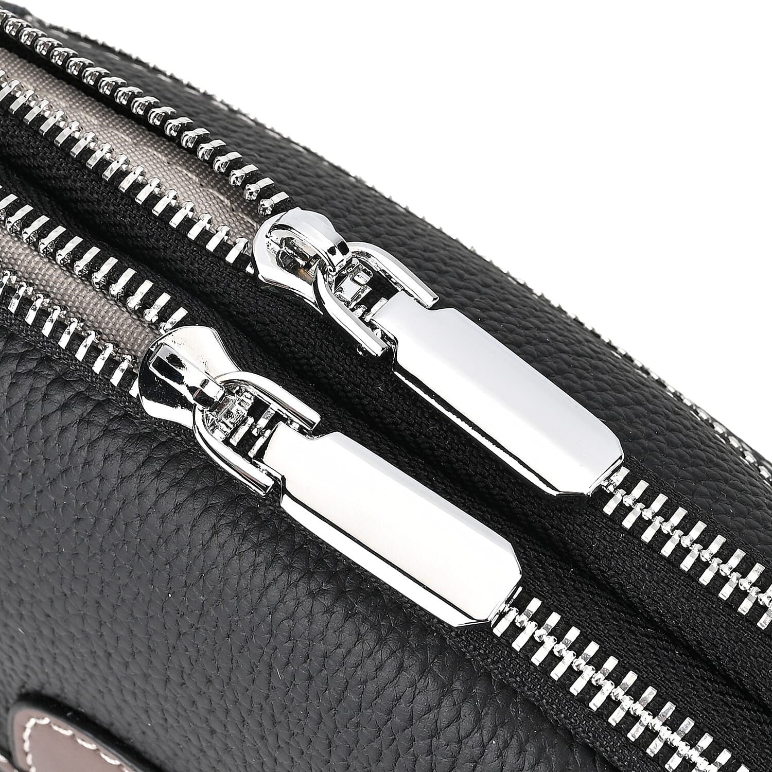 Genuine Leather Sling Crossbody Bag With Adjustable Shoulder Strap - Black