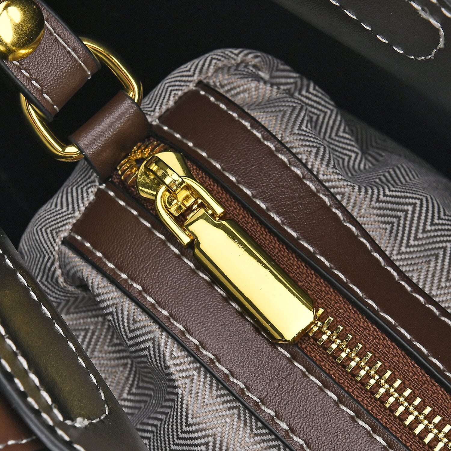 100% Genuine Leather Convertible Bag with Detachable Long Strap & Handle Drop - Black