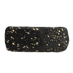 100% Genuine Leather Cowhide with Golden Foil Printing Crossbody Bag - Golden - Black