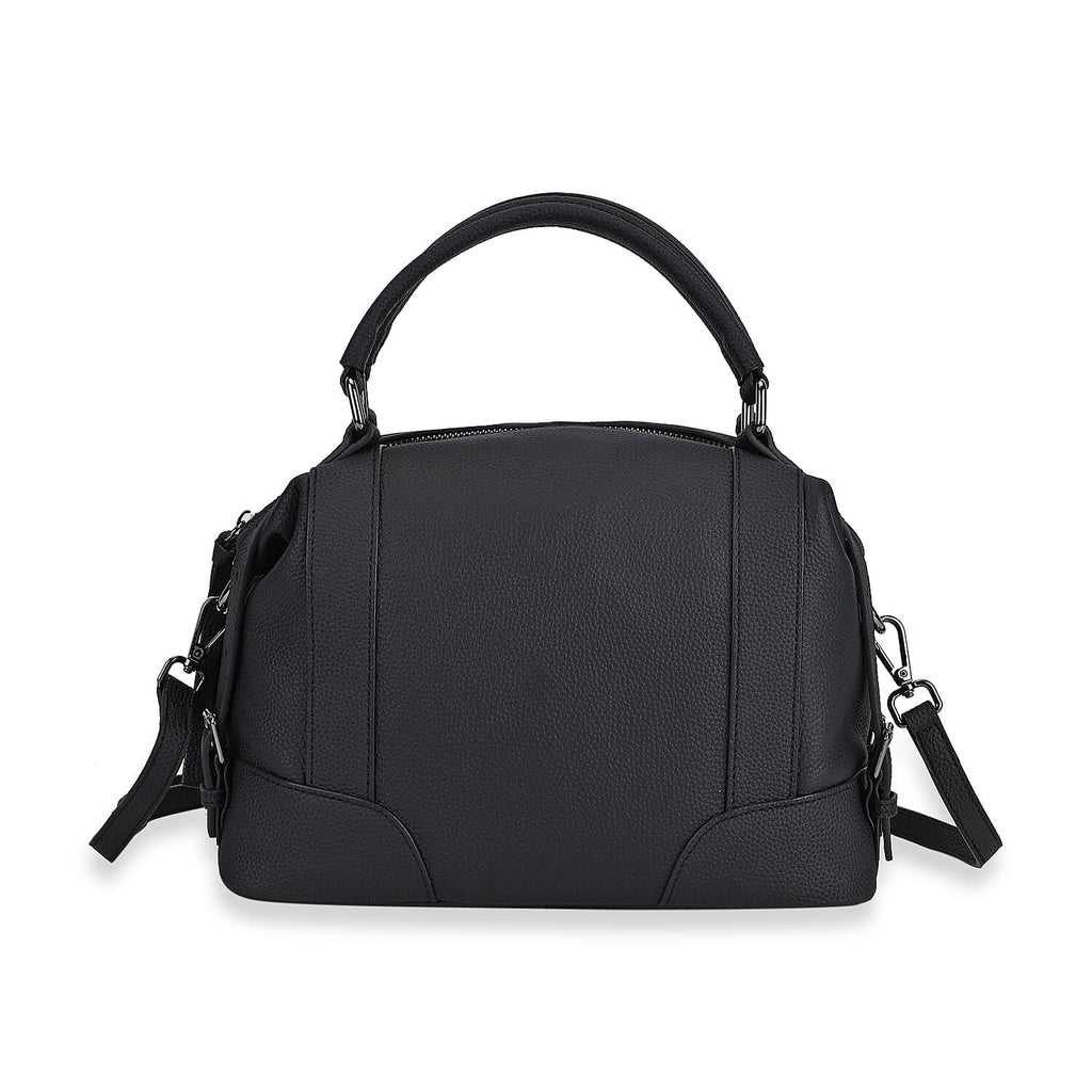 Leather Solid Crossbody Bag (Size 29x13x22 cm) - Black & Green