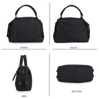 Leather Solid Crossbody Bag (Size 29x13x22 cm) - Black & Green
