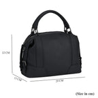 Leather Solid Crossbody Bag (Size 29x13x22 cm) - Black & Green