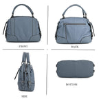 Leather Solid Crossbody Bag (Size 29x13x22 cm) - Navy & Green