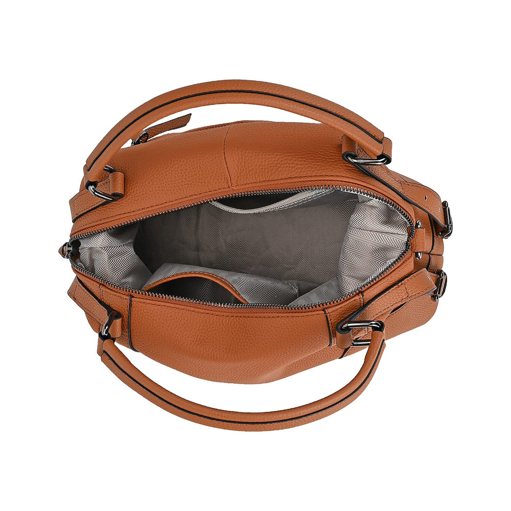 Leather Solid Crossbody Bag (Size 29x13x22 cm) - Tan & Green