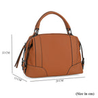 Leather Solid Crossbody Bag (Size 29x13x22 cm) - Tan & Green