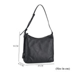 Leather Solid Crossbody Bag (Size 29x8x30 cm) - Black