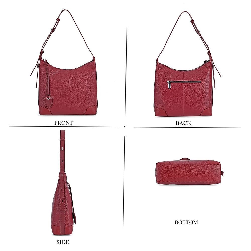 Leather Solid Crossbody Bag (Size 29x8x30 cm) - Burgundy