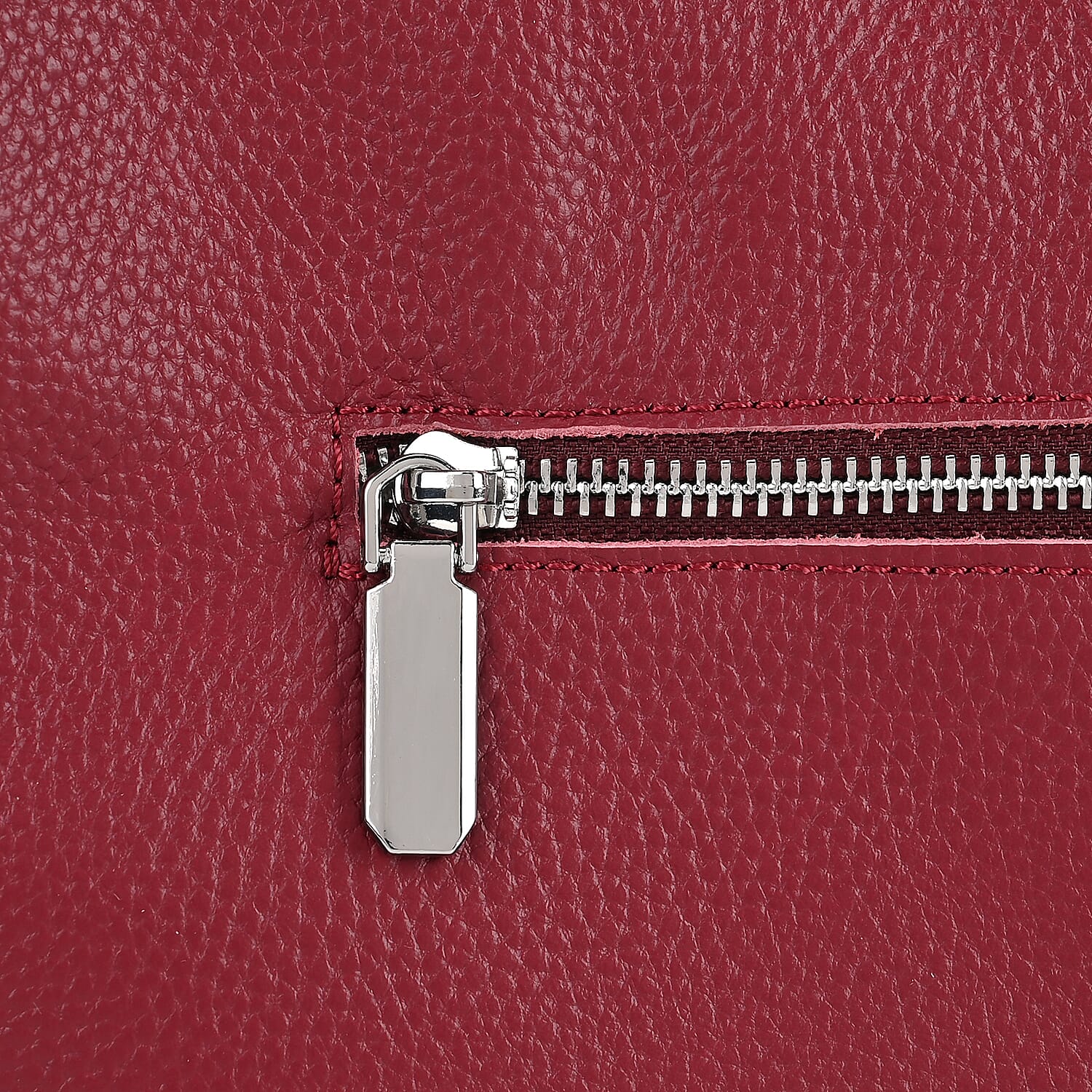 Leather Solid Crossbody Bag (Size 29x8x30 cm) - Burgundy