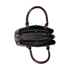 Closeout Deal - 100% Genuine Leather Bag Mulitcompartment with 2 Interchangeable Adjustable Shoulder Straps- Black