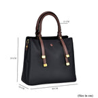Closeout Deal - 100% Genuine Leather Bag Mulitcompartment with 2 Interchangeable Adjustable Shoulder Straps- Black