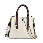 THE BUYERS PICK - SUMPTUOUS Quality - 100% Genuine Exquisite Leather Convertible City Bag with Handle Drop - Detachable Long Strap (120cm) - White