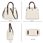 THE BUYERS PICK - SUMPTUOUS Quality - 100% Genuine Exquisite Leather Convertible City Bag with Handle Drop - Detachable Long Strap (120cm) - White