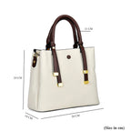 THE BUYERS PICK - SUMPTUOUS Quality - 100% Genuine Exquisite Leather Convertible City Bag with Handle Drop - Detachable Long Strap (120cm) - White