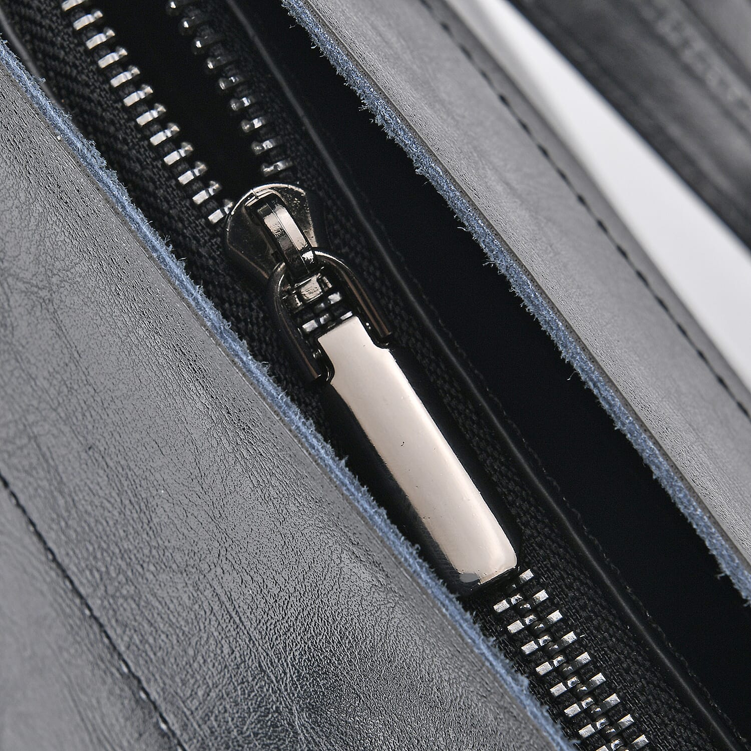 Genuine Leather Convertible Bag with Handle Drop and Detachable Long Strap 120cm - Black