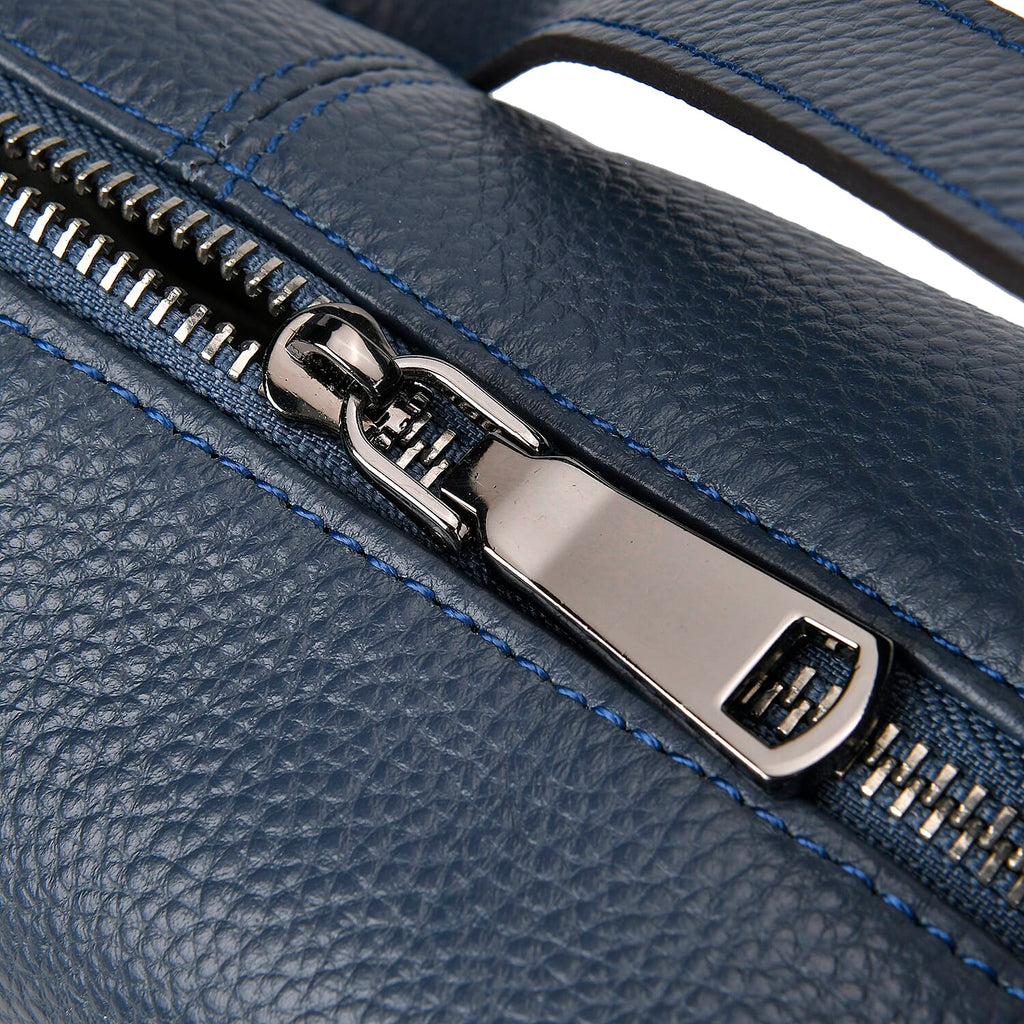 100% Genuine Leather 2-in-1 Crossbody Bag with Adjustable Shoulder Strap - Navy