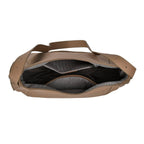 Genuine Leather Solid Pattern Crossbody Bag with Adjustable Shoulder - Khaki