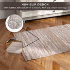Leather Woven Rug and Door Mat (Size 65x1 cm) - Sage Green & Sage Green