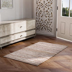 Leather Woven Rug and Door Mat (Size 65x1 cm) - Sage Green & Sage Green