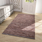 Leather Woven Rug and Door Mat (Size 80x1 cm) - Lavender & Lavender