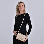 Designer Inspired 2-in-1 PU Crossbody Bag (Size 21x8x14 cm) - Beige