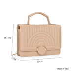 Designer Inspired 2-in-1 PU Crossbody Bag (Size 21x8x14 cm) - Beige