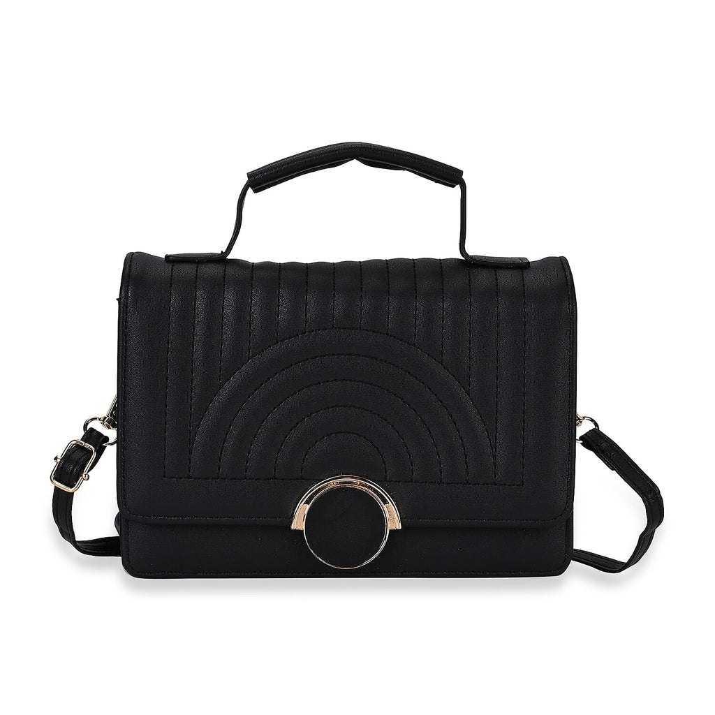 Designer Inspired 2-in-1 PU Crossbody Bag (Size 21x8x14 cm) - Black & White