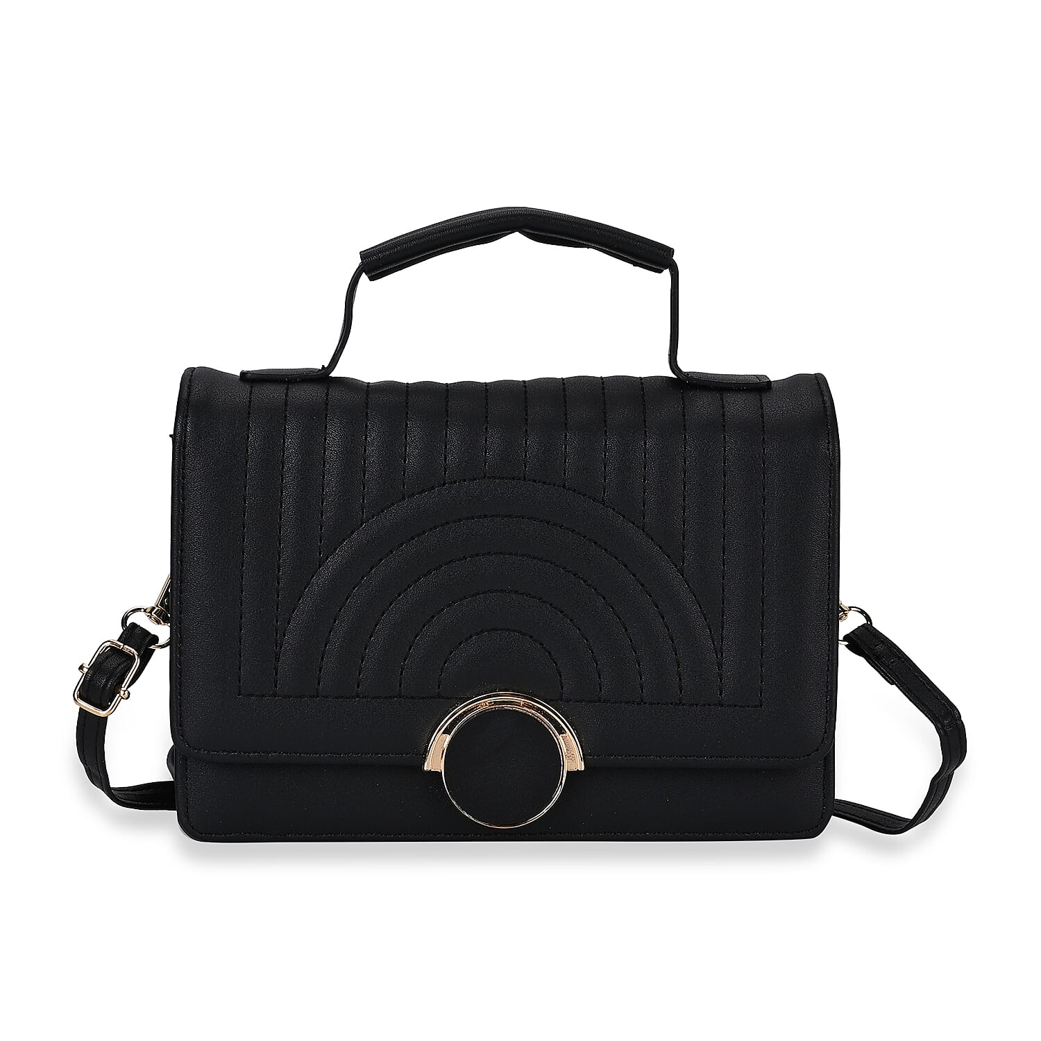 Designer Inspired 2-in-1 PU Crossbody Bag (Size 21x8x14 cm) - Black & White