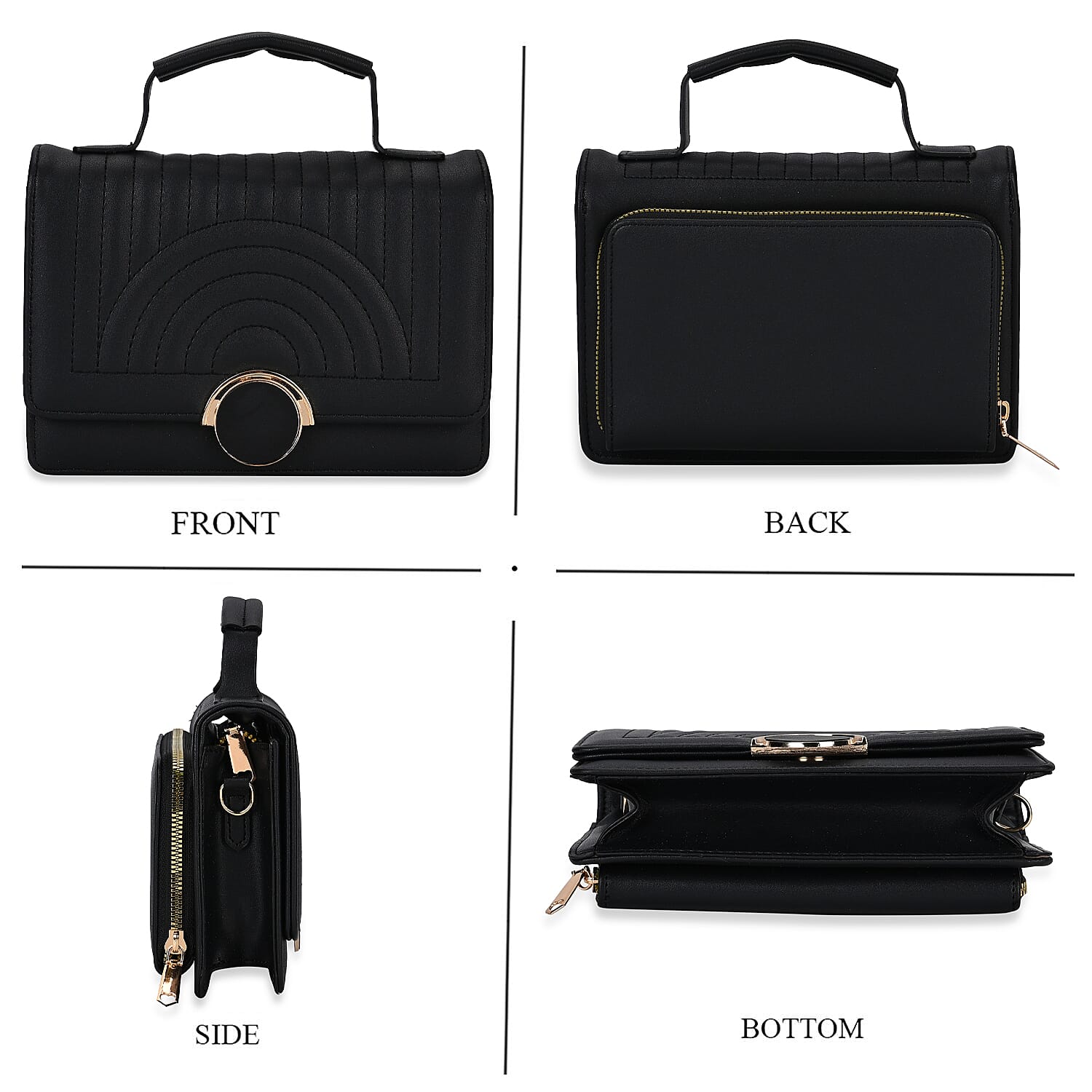 Designer Inspired 2-in-1 PU Crossbody Bag (Size 21x8x14 cm) - Black & White