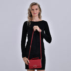 Designer Inspired 2-in-1 PU Crossbody Bag (Size 21x8x14 cm) - Burgundy
