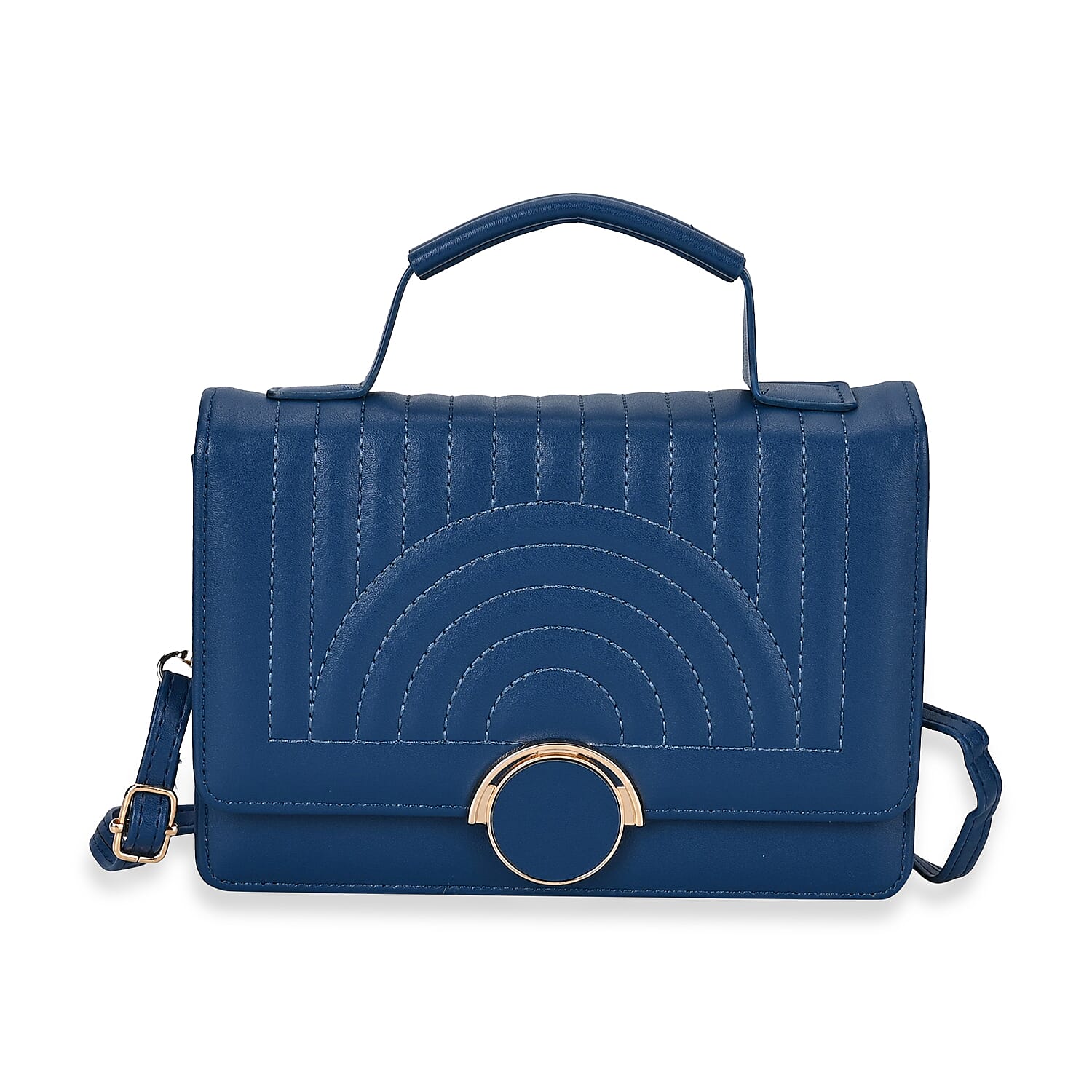 Designer Inspired 2-in-1 PU Crossbody Bag (Size 21x8x14 cm) - Navy