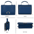 Designer Inspired 2-in-1 PU Crossbody Bag (Size 21x8x14 cm) - Navy