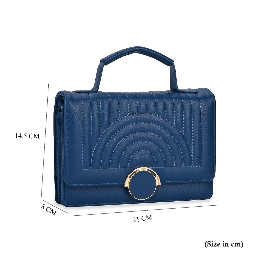 Designer Inspired 2-in-1 PU Crossbody Bag (Size 21x8x14 cm) - Navy