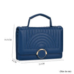 Designer Inspired 2-in-1 PU Crossbody Bag (Size 21x8x14 cm) - Navy