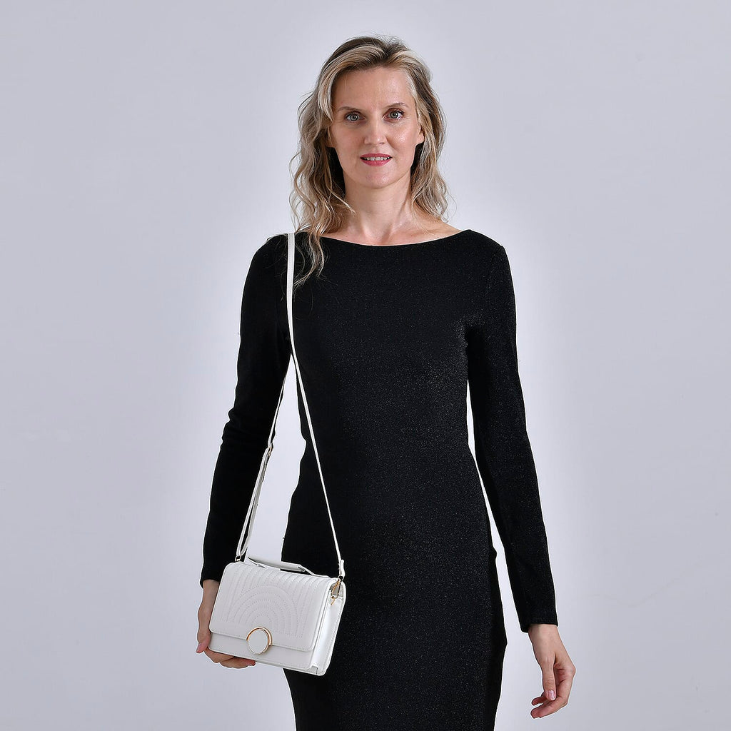 Designer Inspired 2-in-1 PU Crossbody Bag (Size 21x8x14 cm) - White