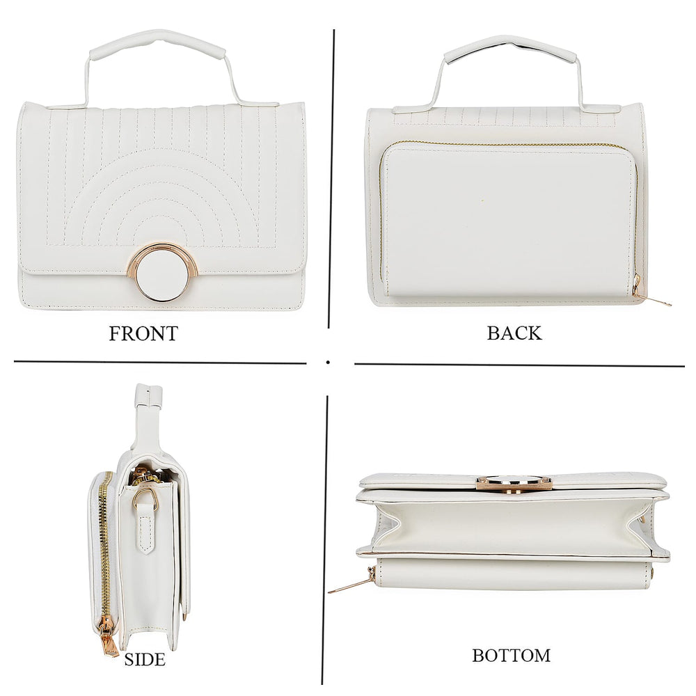 Designer Inspired 2-in-1 PU Crossbody Bag (Size 21x8x14 cm) - White