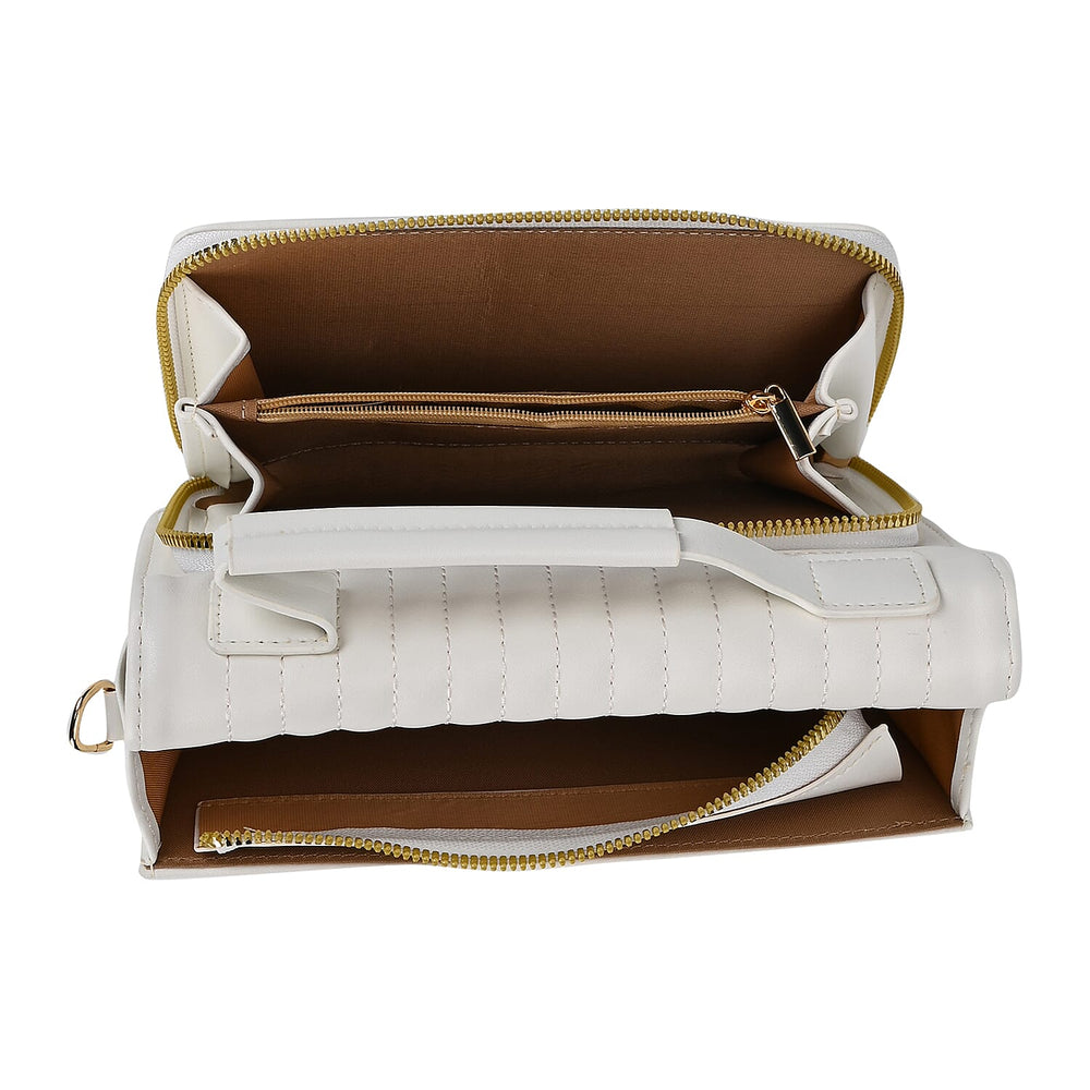Designer Inspired 2-in-1 PU Crossbody Bag (Size 21x8x14 cm) - White