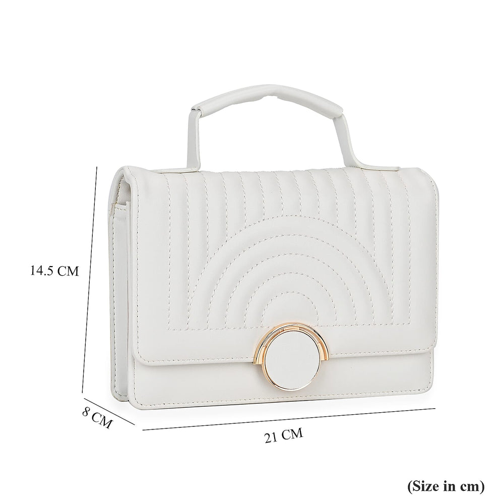 Designer Inspired 2-in-1 PU Crossbody Bag (Size 21x8x14 cm) - White