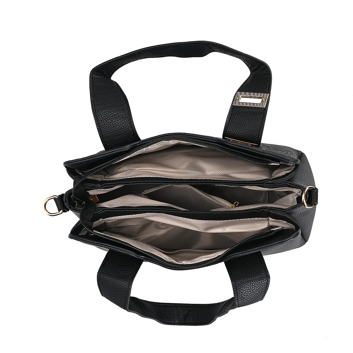 Designer Inspired Patterned Crossbody Bag - Black
