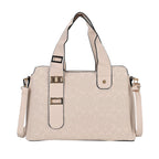 Designer Inspired Patterned Crossbody Bag - White