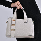 Designer Inspired Patterned Crossbody Bag - White