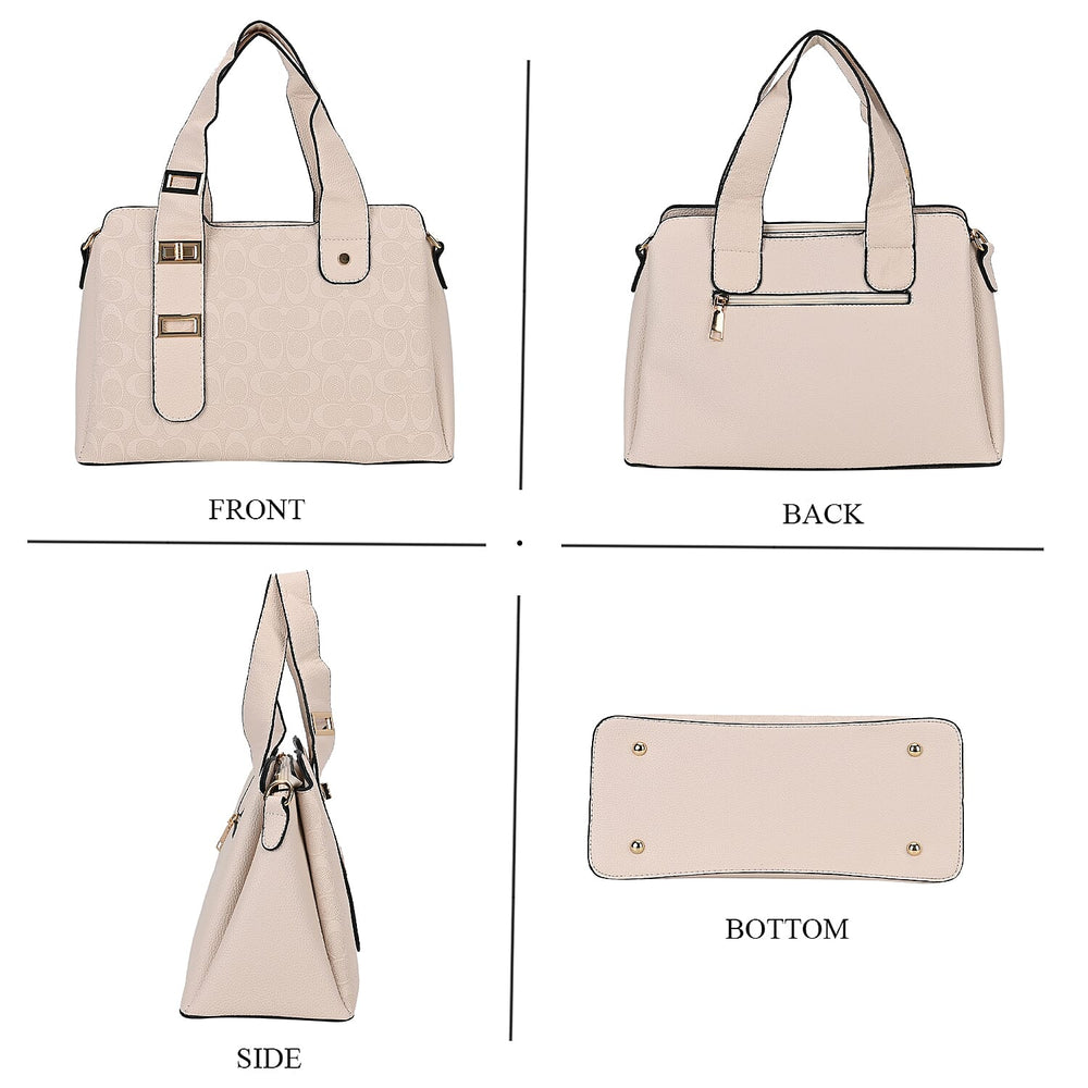 Designer Inspired Patterned Crossbody Bag - White