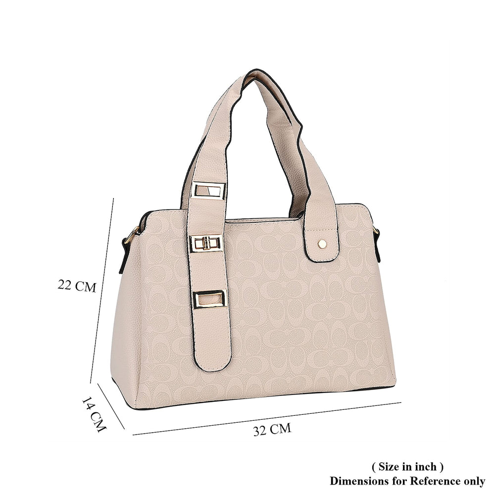 Designer Inspired Patterned Crossbody Bag - White