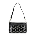 Checkered Crossbody Bag - Black