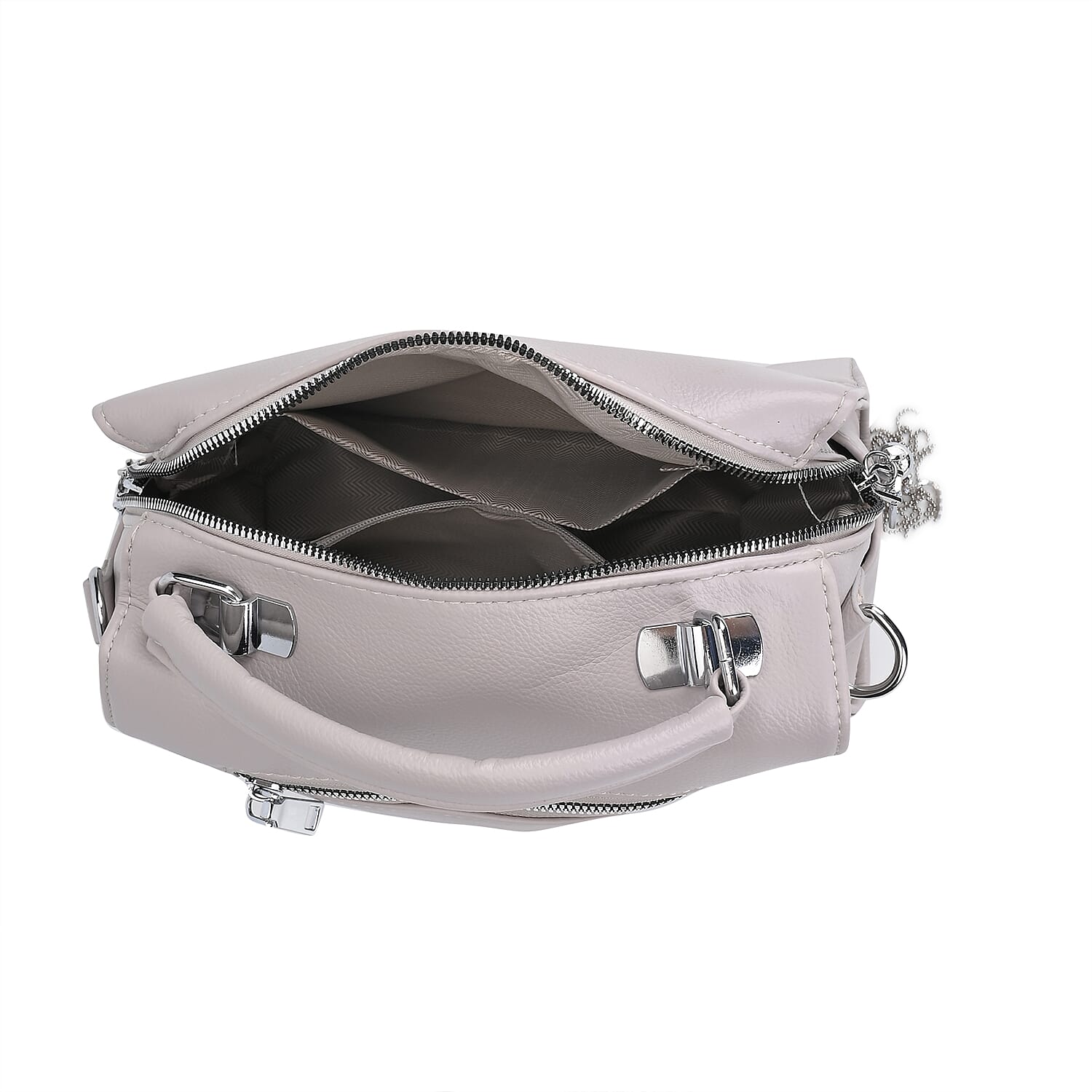 PU Patterned Crossbody Bag (Size 25x13x18 cm) - Grey & Black
