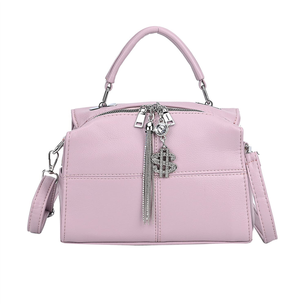 Leatherette Crossbody Bag with Tassel - Dollar Accessories - Lavender