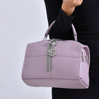 Leatherette Crossbody Bag with Tassel - Dollar Accessories - Lavender